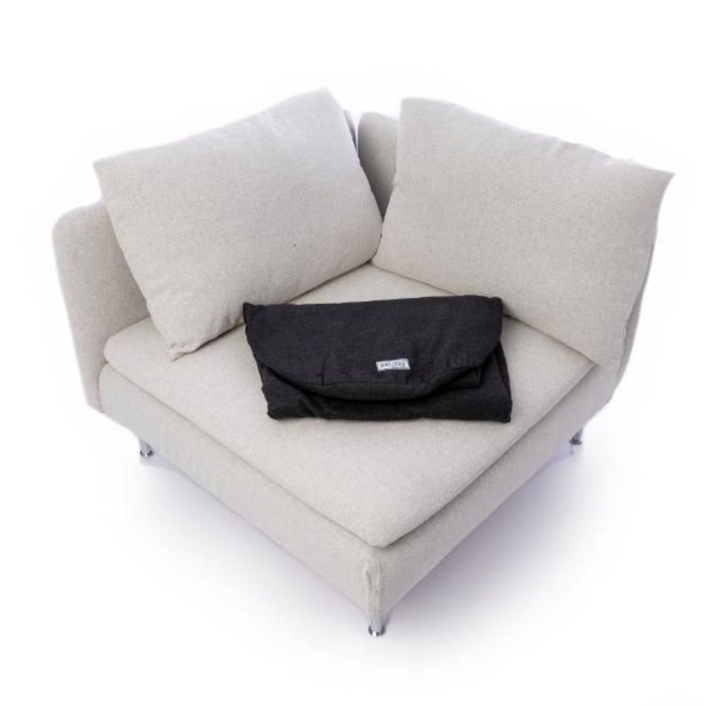 COZY | Fleecedecke mit Fußtasche | Dunkelgrau