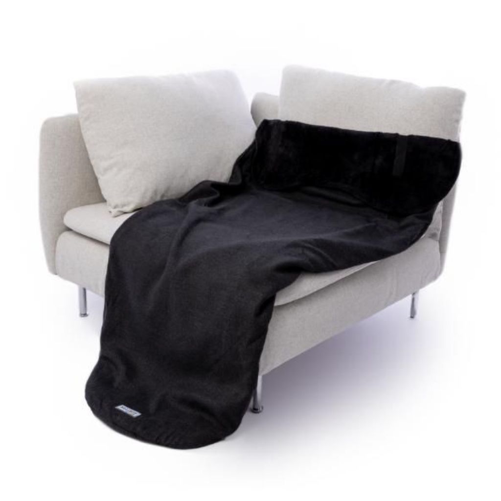 COZY | Fleecedecke mit Fußtasche | Dunkelgrau