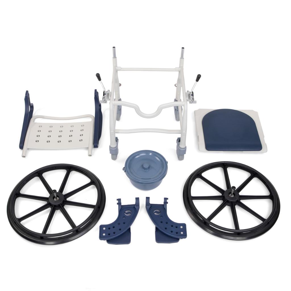 SANI TIM 1 | Rollstuhl, Transportstuhl, Toilettenstuhl und Duschstuhl | 4 in 1
